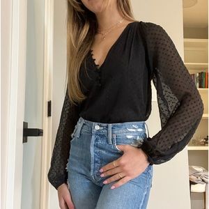 Abercrombie & Fitch Black Chiffon Blouse